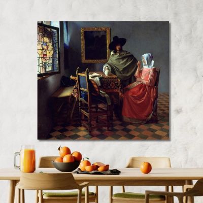 The Glass Of Wine Jan Vermeer jvr22 canvas print 