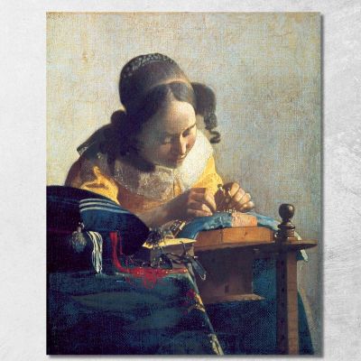 The Lacemaker Jan Vermeer, jvr24 ภาพพิมพ์บนผ้าใบแคนวาส