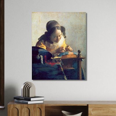 The Lacemaker Jan Vermeer, jvr24 ภาพพิมพ์บนผ้าใบแคนวาส