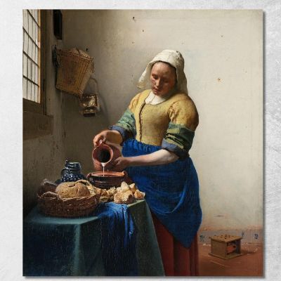 The Milkmaid Jan Vermeer, jvr27 canvas print