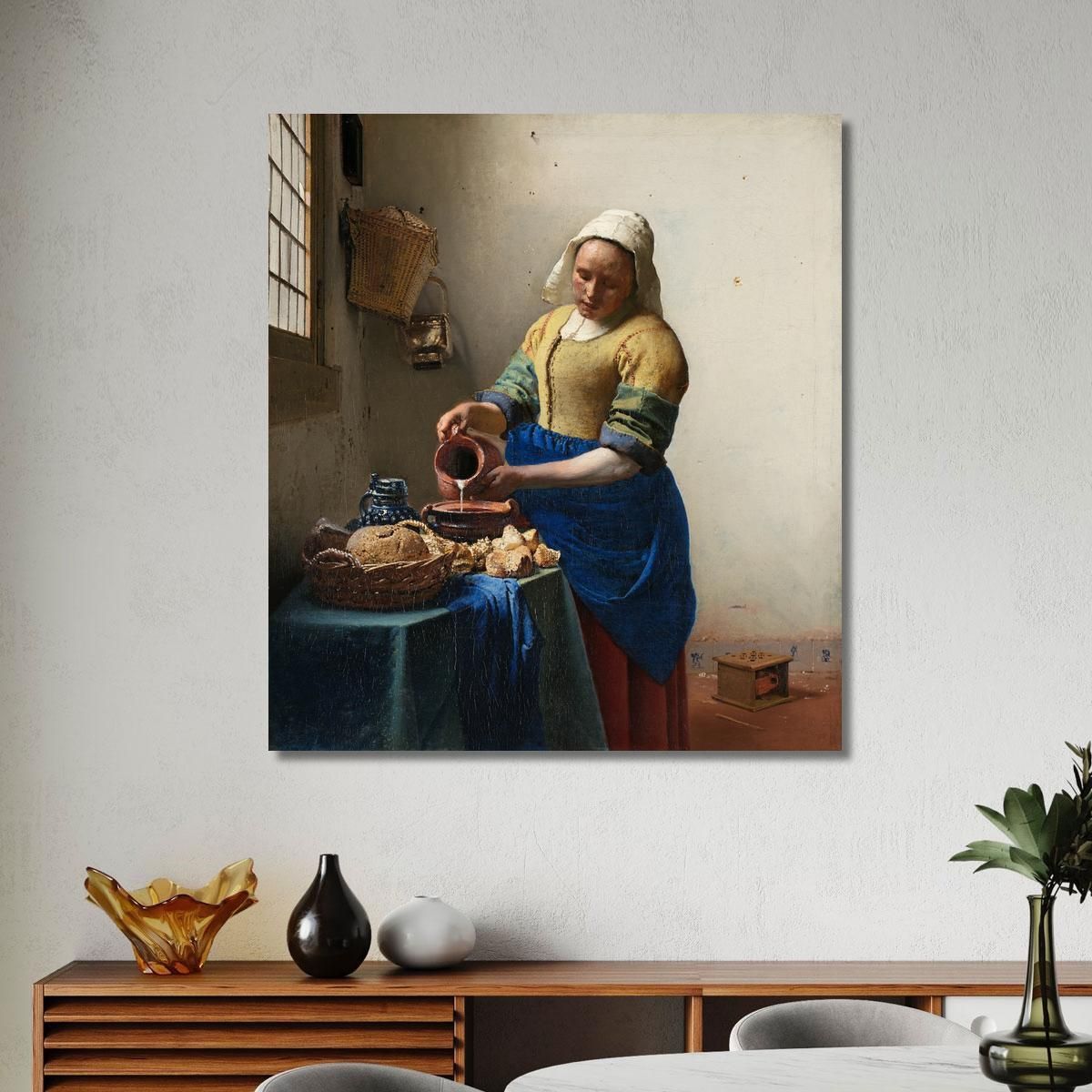 The Milkmaid Jan Vermeer, jvr27 canvas print