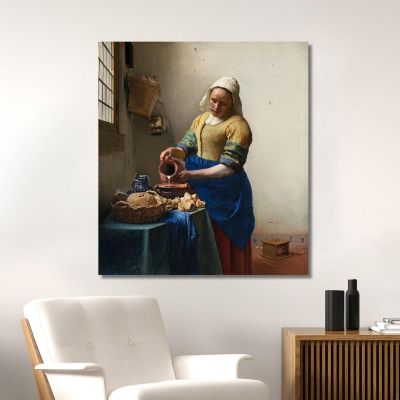 The Milkmaid Jan Vermeer, jvr27 canvas print