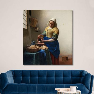 The Milkmaid Jan Vermeer, jvr27 canvas print