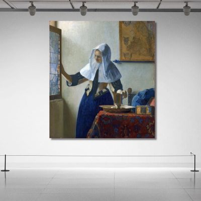 Young Woman With A Water Pitcher Jan Vermeer, jvr37 canvas print