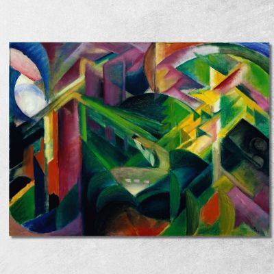 Deer In The Monastery Garden Franz Marc fmr11 canvas print 