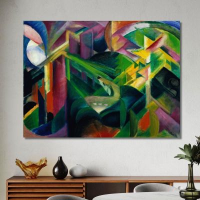 Deer In The Monastery Garden Franz Marc fmr11 canvas print 