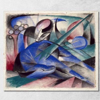 Dreaming Horse Franz Marc fmr16 canvas print 