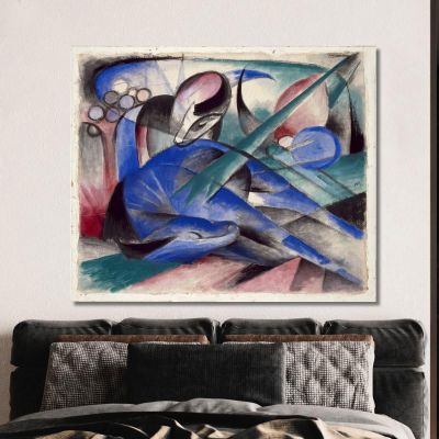 Dreaming Horse Franz Marc fmr16 canvas print 