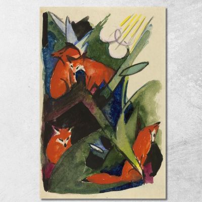 Four Foxes Franz Marc fmr20 canvas print 