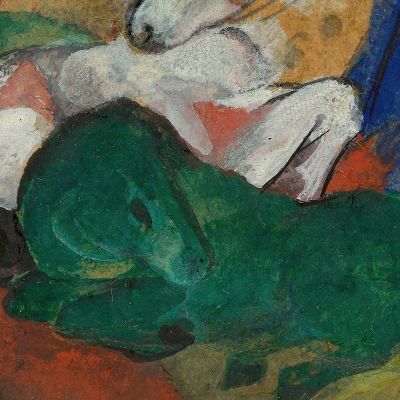 Green And White Horse Franz Marc fmr25 canvas print