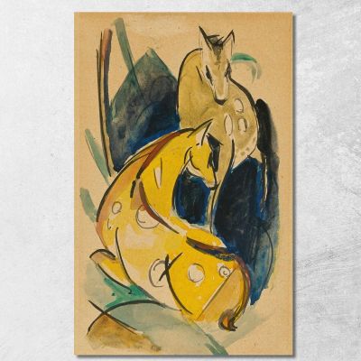 Two Yellow Animals Franz Marc fmr67 canvas print 