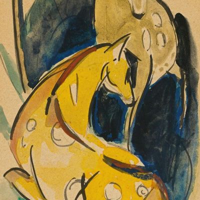 Two Yellow Animals Franz Marc fmr67 canvas print