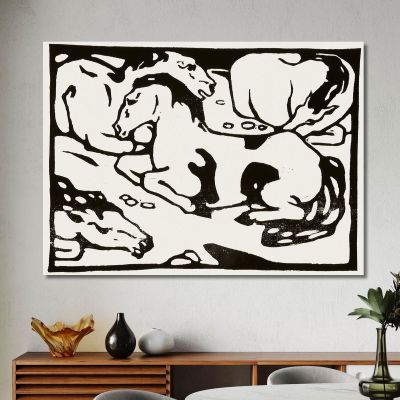 Resting Horses Franz Marc fmr103 canvas print 