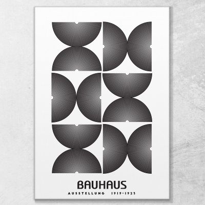 Bauhaus Painting Monochrome Geometric Structure Bauhaus Style bhs16 canvas print 