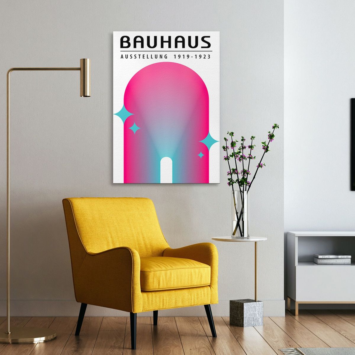 Bauhaus Painting Bright Shaded Arch Bauhaus Style bhs26 canvas print 