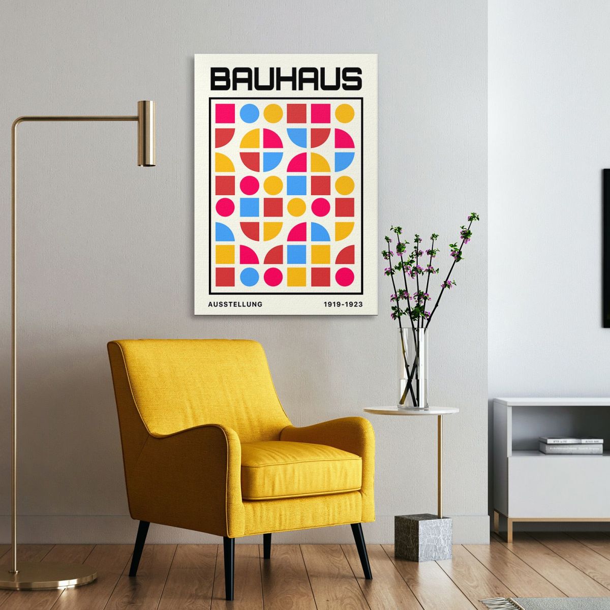 Bauhaus Painting Abstract Geometric Pattern Bauhaus Style bhs30 canvas print 