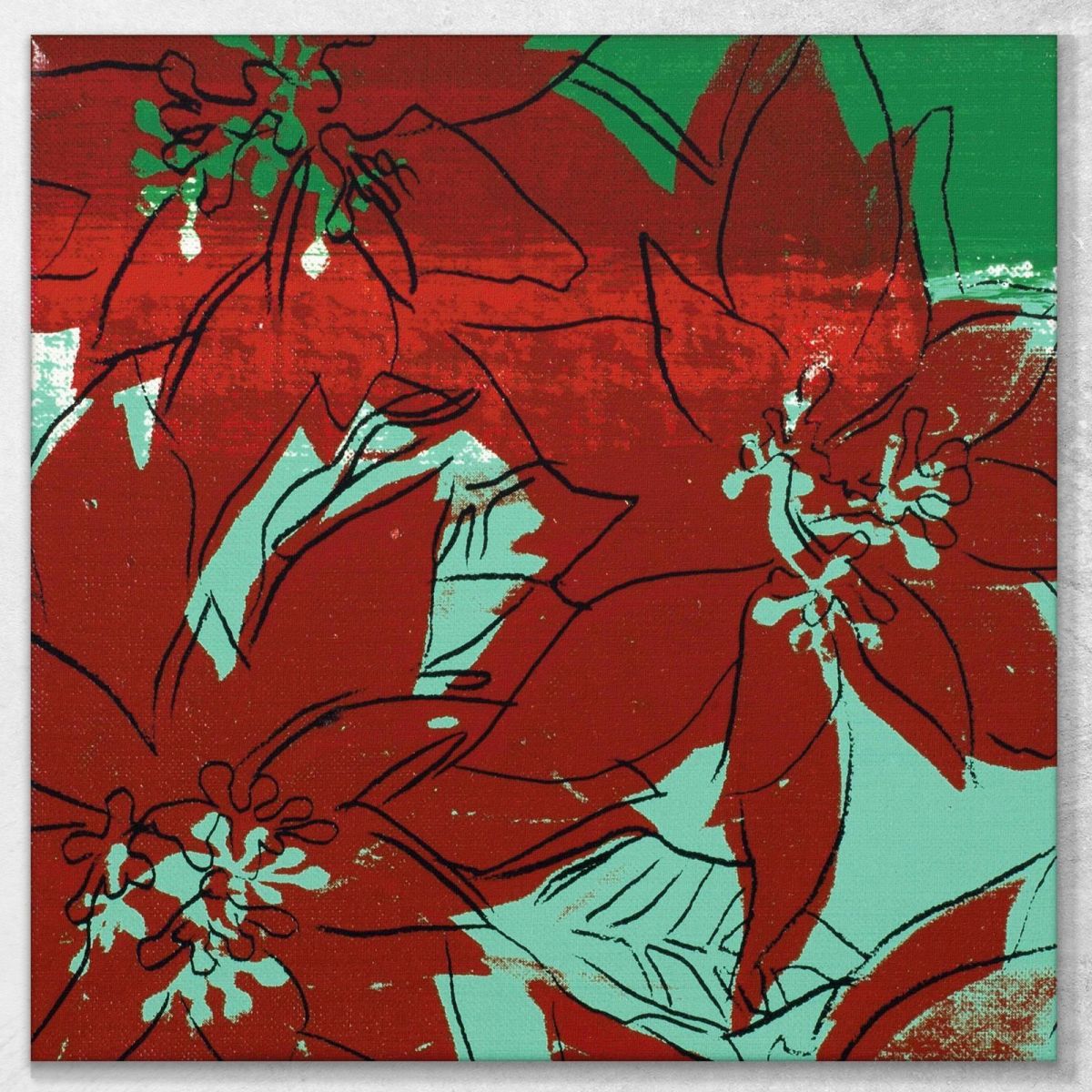 Poinsetta 4 1981 Andy Warhol aw96 canvas print 