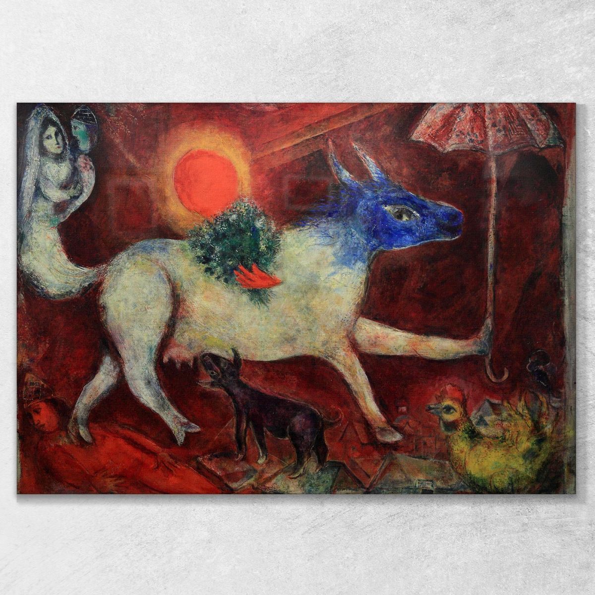 The Cow With The Parasol Marc Chagall chm5 canvas print 