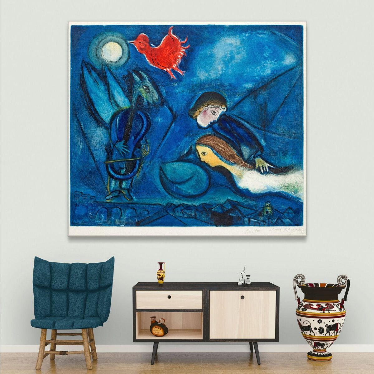 Aleko And His Wife Zemphira. From An Old Russian Tale Marc Chagall chm7 canvas print 