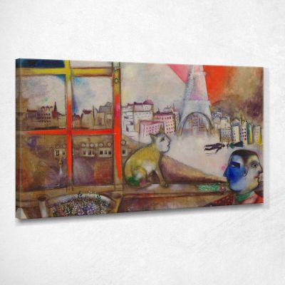 Paris Seen Through The Window Marc Chagall chm9 canvas print 