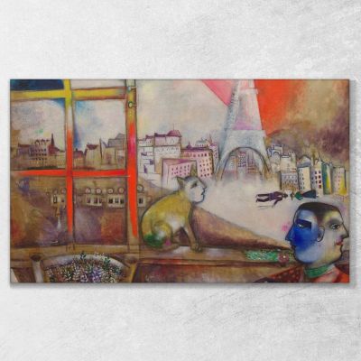 Paris Seen Through The Window Marc Chagall chm9 canvas print 