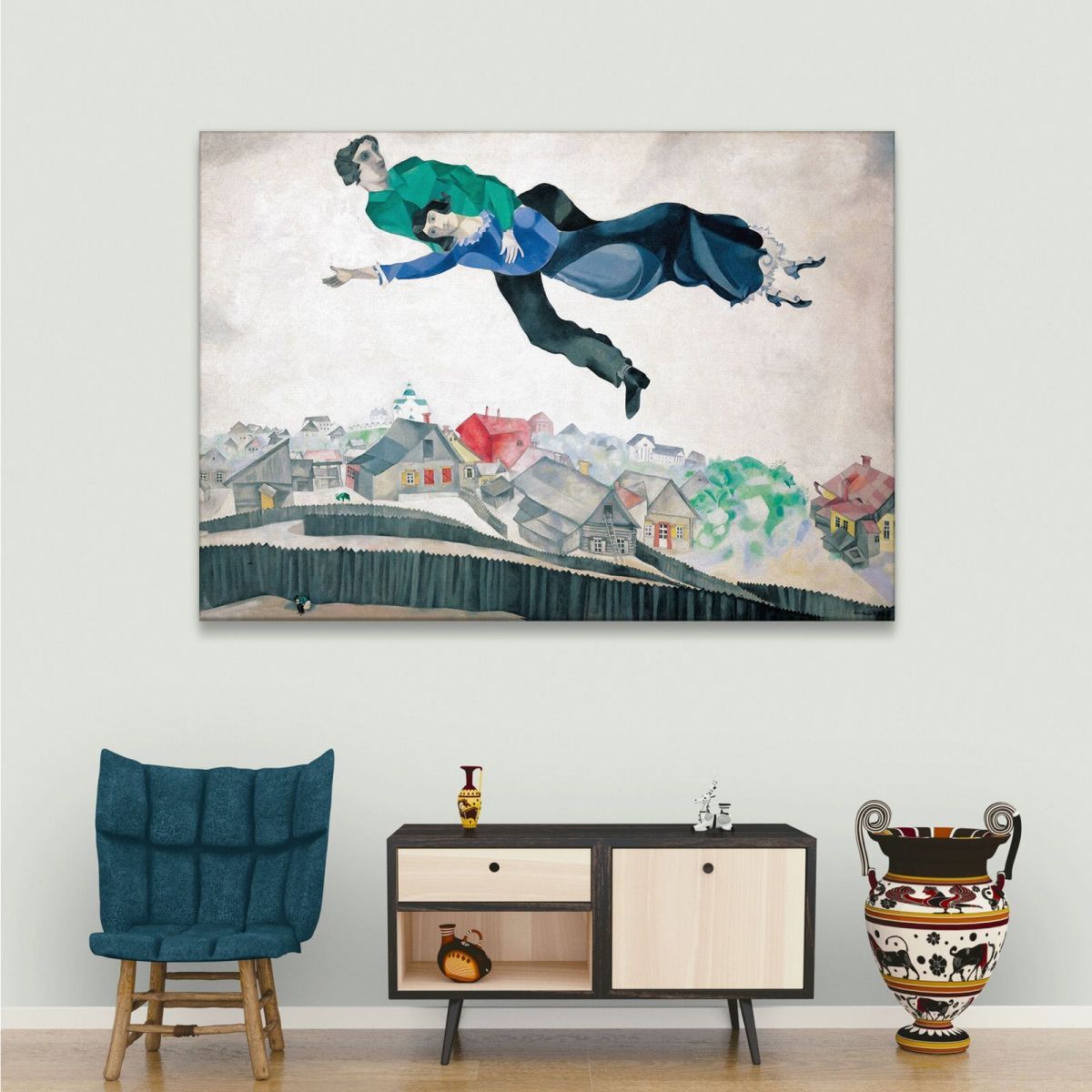 Over The City Marc Chagall chm10 canvas print 