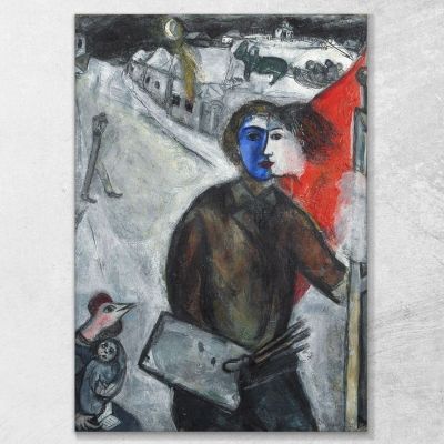 Now Between The Wolf Dog Marc Chagall chm15 canvas print 