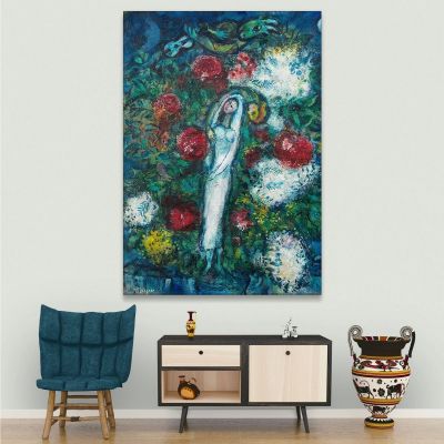 The Bride And Groom (The Lovers Among The Flowers) Marc Chagall chm24 canvas print 