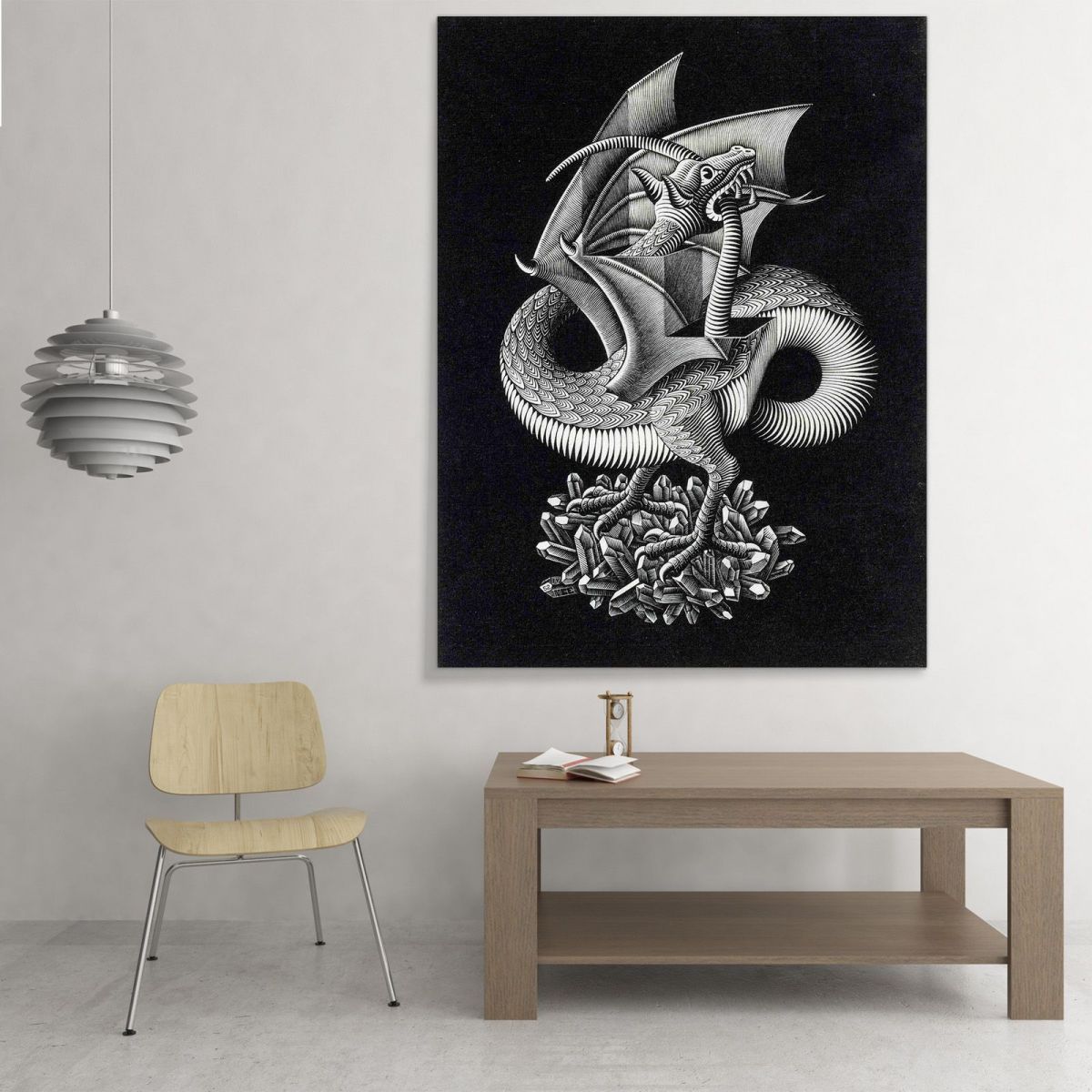 Dragon Escher esc21 canvas print 