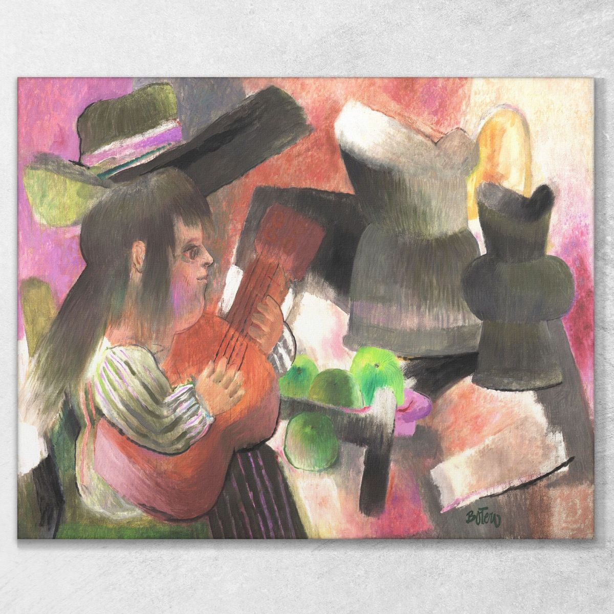Guitar Lesson Fernando Botero fb17 canvas print 