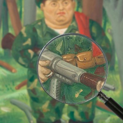 Manuel Marulanda "Fixed Shot" Fernando Botero fb26 canvas print