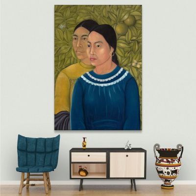 Dos Mujeres (Salvadora Y Herminia) Frida Khalo fka3 canvas print 