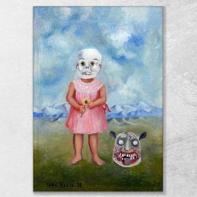 Girl With Death Mask Frida Khalo fka6 canvas print 