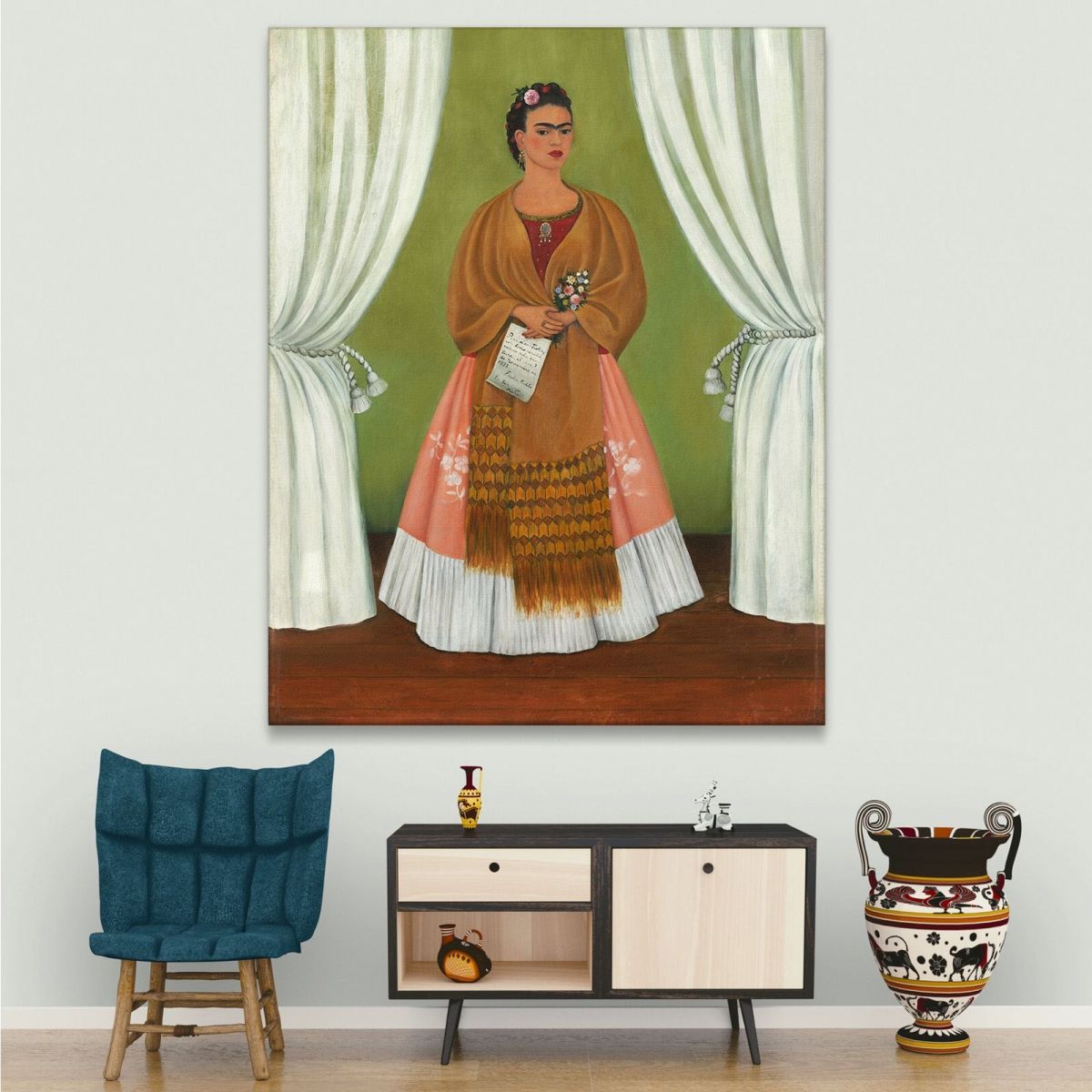 Self-Portrait Dedicated To Leon Trotsky Frida Khalo fka17 canvas print 