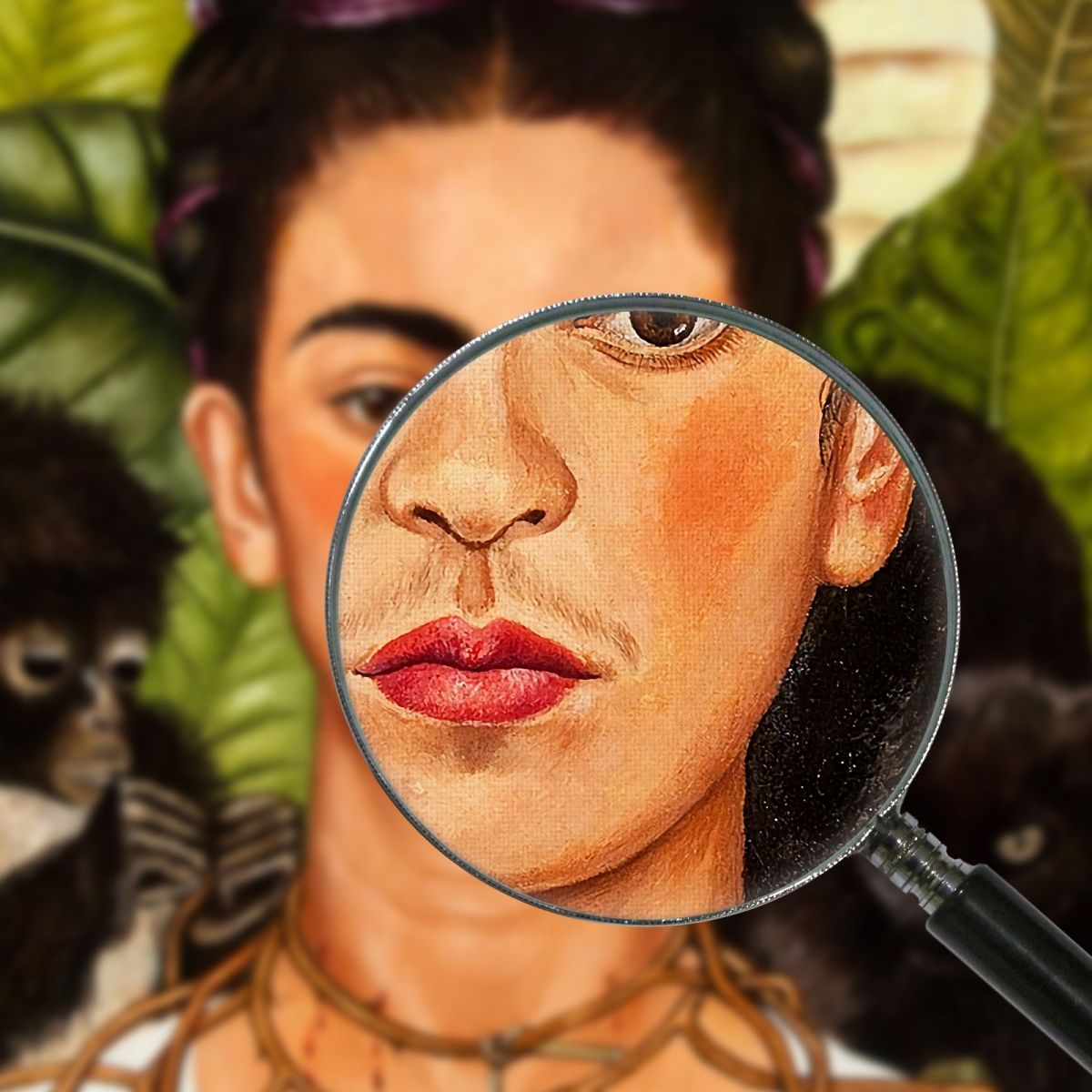 Self-Portrait With Thorn Necklace And Hummingbird Frida Khalo fka23 canvas print