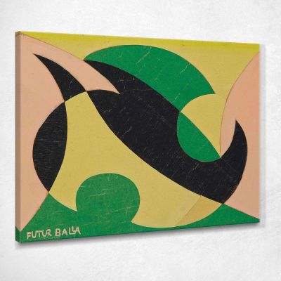 Line Of Compentration (Green And Yellow) Giacomo Balla gb9 canvas print 