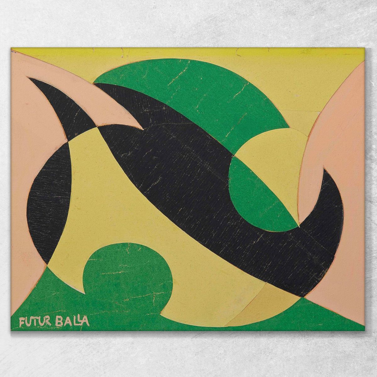 Line Of Compentration (Green And Yellow) Giacomo Balla gb9 canvas print 