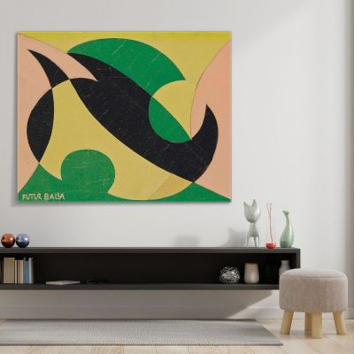 Line Of Compentration (Green And Yellow) Giacomo Balla gb9 canvas print 