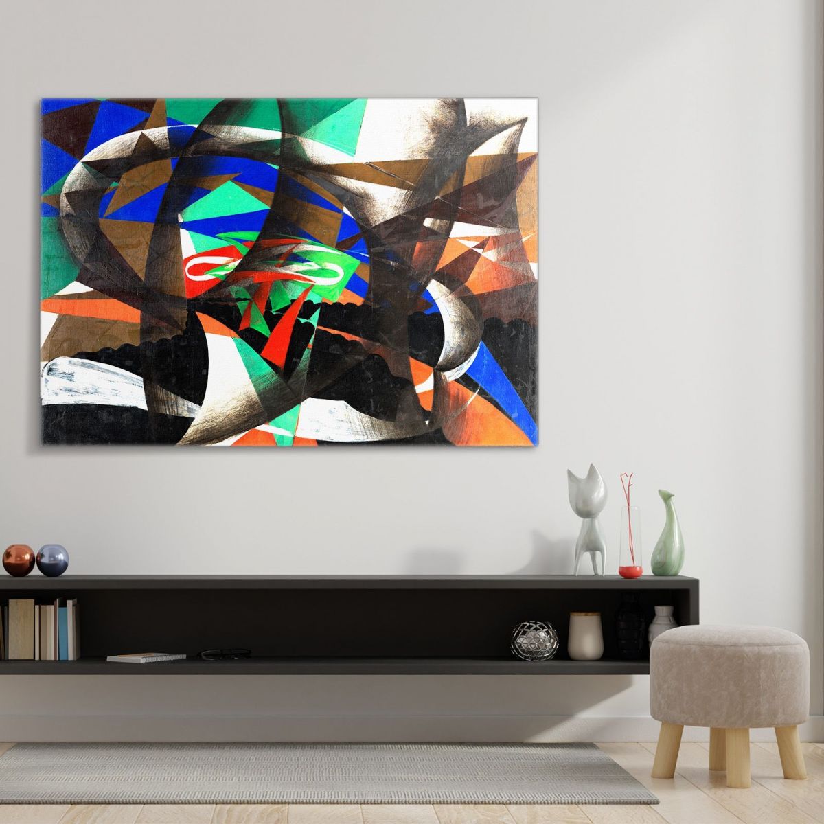Patriotic Demonstration Giacomo Balla gb15 canvas print 