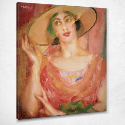Pink Veils. Portrait Of Luce Giacomo Balla gb26 canvas print 