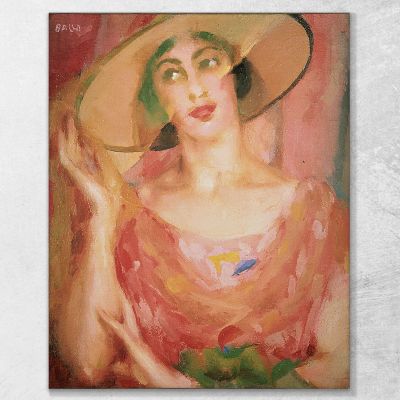 Pink Veils. Portrait Of Luce Giacomo Balla gb26 canvas print 