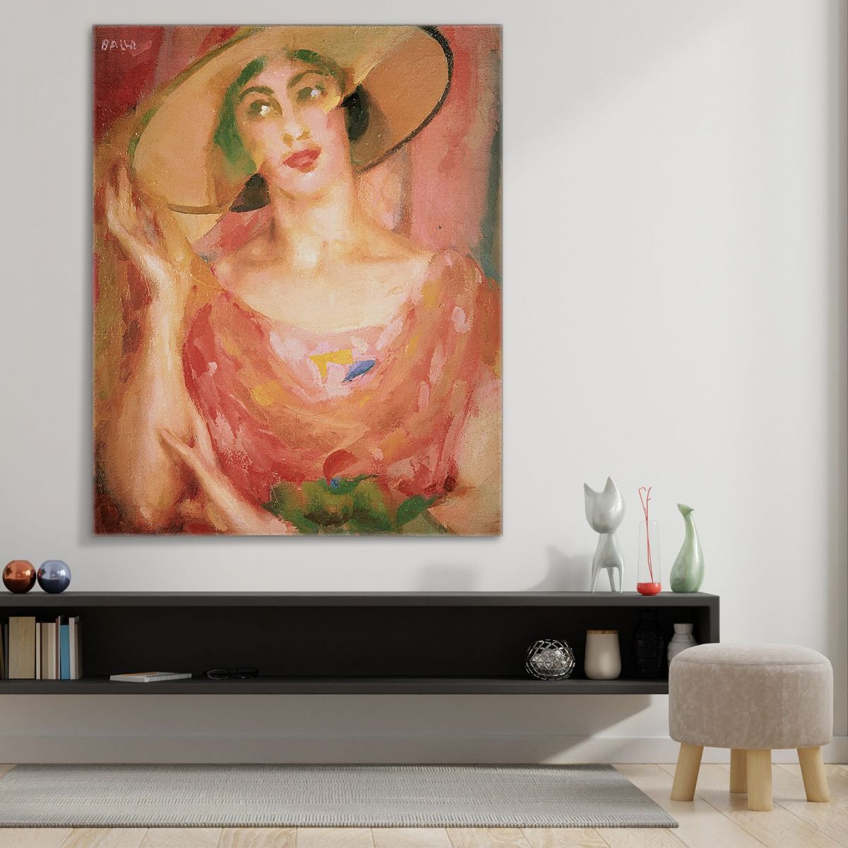 Pink Veils. Portrait Of Luce Giacomo Balla gb26 canvas print 