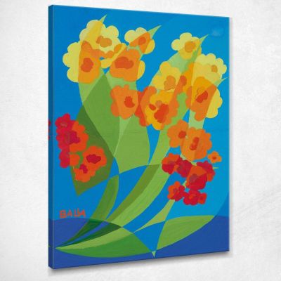 Floral Decorative Motif - Orange Belfiore Giacomo Balla gb28 canvas print 