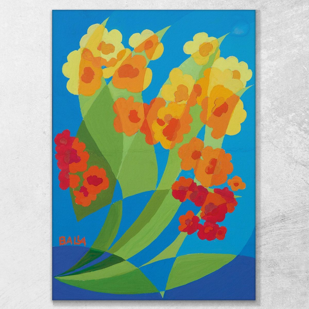 Floral Decorative Motif - Orange Belfiore Giacomo Balla gb28 canvas print 