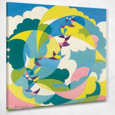 Landscape + Swallow'S Flight Giacomo Balla gb29 canvas print 