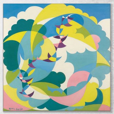 Landscape + Swallow'S Flight Giacomo Balla gb29 canvas print 