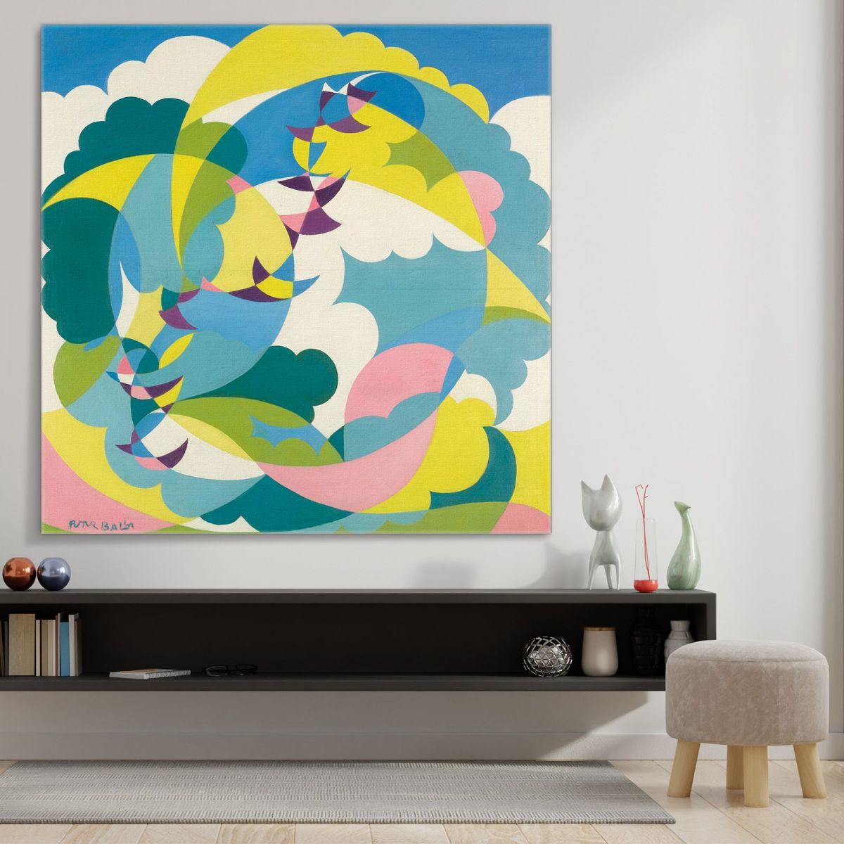 Landscape + Swallow'S Flight Giacomo Balla gb29 canvas print 