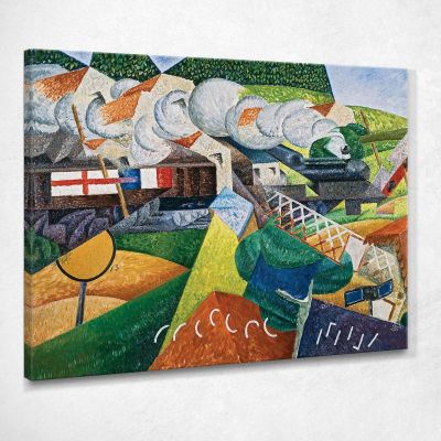 The Red Cross Train Passing Through The Village Gino Severini gs8 canvas print 