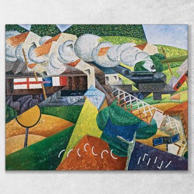The Red Cross Train Passing Through The Village Gino Severini gs8 canvas print 