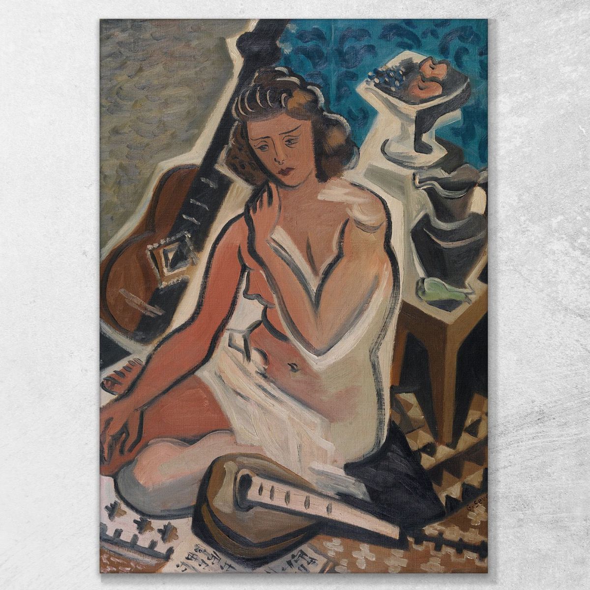Woman With Guitar Gino Severini gs30 canvas print 